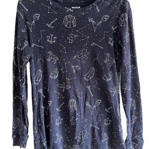 Duluth Trading Co Medium Womens Long Sleeve Constellation Astronomical Shirt Cre